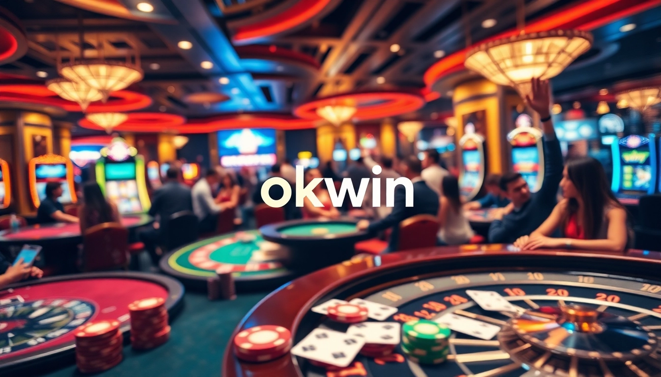 Experience the thrilling gaming atmosphere at https://okwin.ae.org/ with vibrant casino tables and players in action.