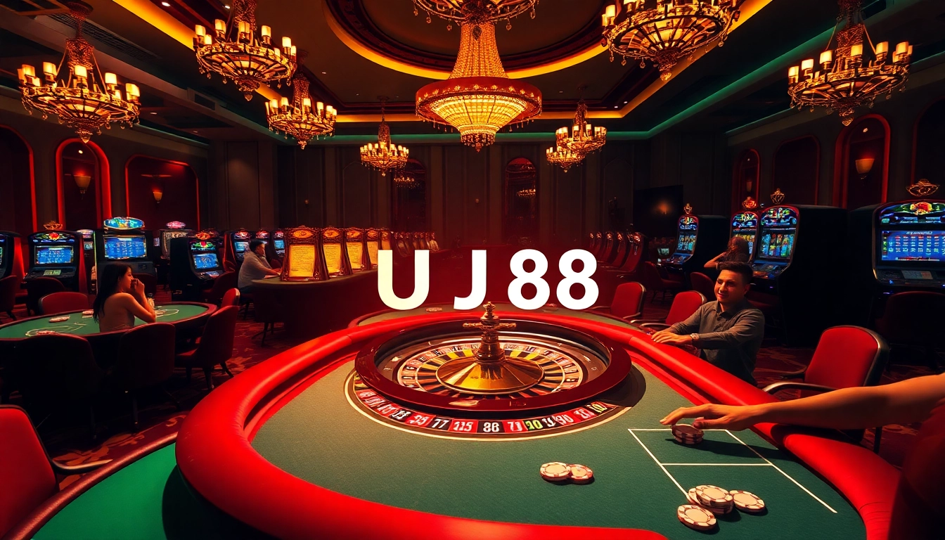 UU88 offers an exciting casino experience with a roulette table and engaged players, perfect for immersive gaming.