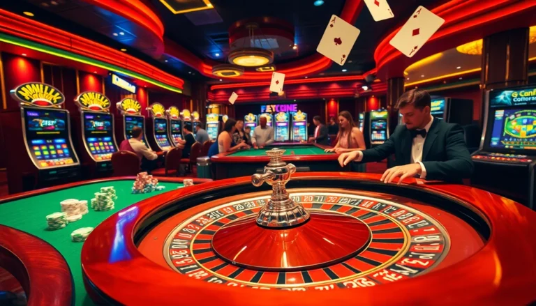Thrilling action at the casino with players enjoying 789f. roulette and colorful chips on a vibrant table.