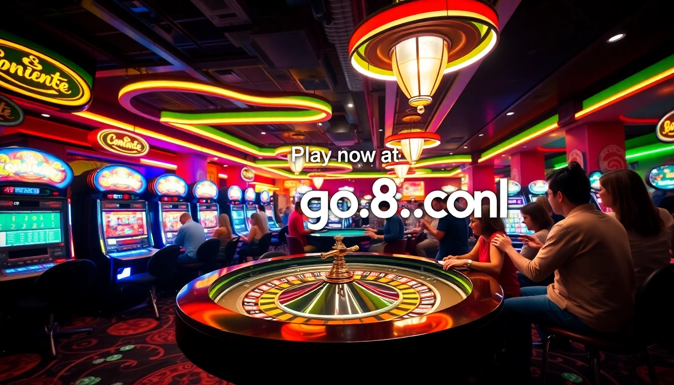 Experience the thrill of winning at go8.onl with vibrant casino tables and excited players.