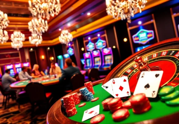 Experience the thrill of kp88 at an exhilarating poker game with vibrant chips and cards.